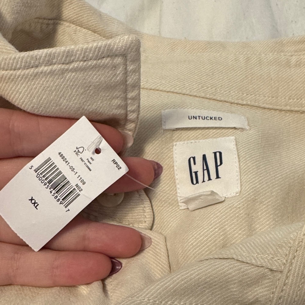 GAP Beige Button Down Shirt NWT - image 2